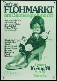 4g128 AUF ZUM FLOHMARKT 23x33 German museum/art exhibition 1981 Paul-Helmut Zrocke image of a figurine!
