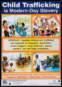 4g327 CHILD TRAFFICKING IS MODERN-DAY SLAVERY 17x24 Ugandan special poster 2012 art and information!