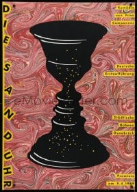 4g160 DIE SANDUHR 24x33 German stage poster 1989 Companeez play, art of goblet by Alain Le Quernec!