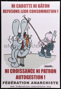 4g357 FEDERATION ANARCHISTE rabbit/carrot style 17x25 French special poster 2010s cool art!