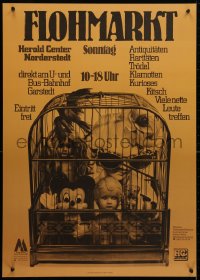4g132 FLOHMARKT 24x33 German museum/art exhibition 1980s collectibles in a bird cage, flea market!