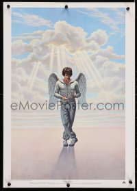 4g367 HEAVEN CAN WAIT 17x24 special poster 1978 Lettick art of angel Warren Beatty wearing sweats!