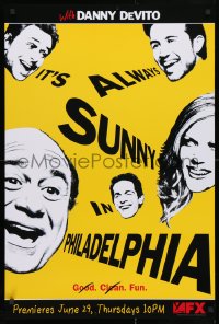4g184 IT'S ALWAYS SUNNY IN PHILADELPHIA tv poster 2006 TV comedy, wacky image of cast!