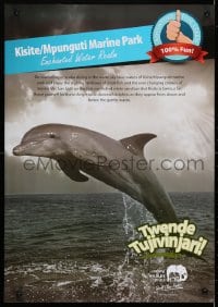 4g389 KENYA WILDLIFE SERVICE 17x24 Kenyan special poster 1990s Kisite Marine Park, porpoise!
