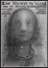 4g172 LADY MACBETH VON MZENSK 23x33 German stage poster 1981 creepy art by Jerzy Czerniawski!