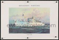 4g412 MESSAGERIES MARITIMES Viet-Nam style 15x22 French special poster 1955 ship by Chapalet!
