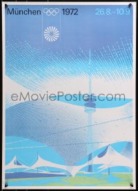 4g423 OLYMPISCHE SPIELE MUNCHEN 1972 20x28 German special poster 2002 Olympic Tower by Otl Aicher!