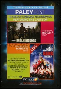 4g426 PALEYFEST DS 27x40 special poster 2013 casts of The Walking Dead and Big Bang Theory!