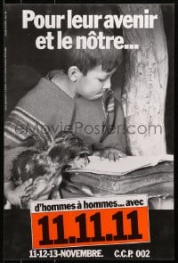 4g438 POUR LEUR AVENIR ET LE NOTRE 16x24 Belgian special poster 1990s boy and his puppy dog!
