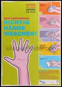 4g457 SCHUTZ ICH MICH SCHUTZ ICH DICH 17x23 German special poster 2000s wash your hands properly!