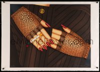 4g047 SHIMON OKSHTEYN signed #83/150 22x30 art print 1980s hands in lace with burning cigarette!