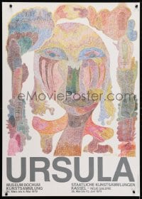 4g144 URSULA 23x33 German museum/art exhibition 1961 wild colorful art of a person by Ursula!