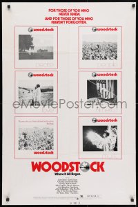 4g498 WOODSTOCK 25x38 special poster R1976 different images of the legendary rock 'n' roll concert!