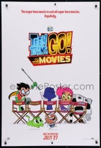 4g937 TEEN TITANS GO! TO THE MOVIES teaser DS 1sh 2018 hero movie to end all super hero movies!