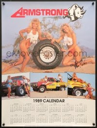 4g011 TITAN TIRE CORPORATION signed calendar 1989 sexy women near huge tires and trucks!