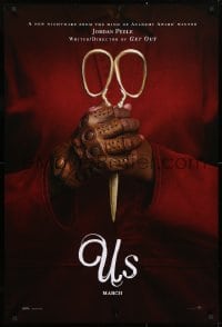 4g967 US teaser DS 1sh 2019 directed by Jordan Peele, creepy gloved hands holding scissors!