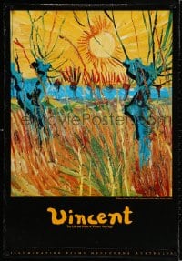 4g970 VINCENT 1sh 1988 Life and Death, great image of Van Gogh's painting, Willows at Sunset!
