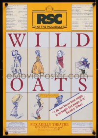 4g092 WILD OATS stage play English WC 1977 John O'Keeffe play, great art design!