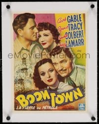 4h029 BOOM TOWN linen Belgian 1946 Clark Gable, Spencer Tracy, Colbert, Hedy Lamarr, ultra rare!
