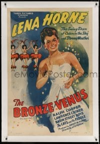 4h213 BRONZE VENUS linen 1sh 1940s The Duke is Tops, great art of beautiful Lena Horne!