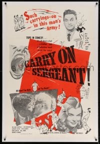 4h220 CARRY ON SERGEANT linen 1sh 1959 Shirley Eaton in a wacky English military sex comedy!