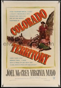 4h227 COLORADO TERRITORY linen 1sh 1949 Virginia Mayo, Joel McCrea is a man with a price on his head!