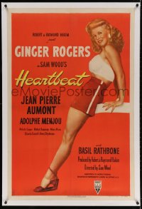 4h270 HEARTBEAT linen 1sh 1946 great full length image of super sexy Ginger Rogers showing her legs!