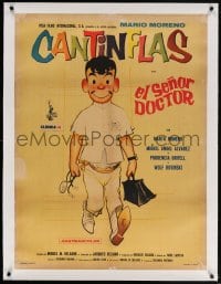 4h070 EL SENOR DOCTOR linen Mexican poster 1965 great art of Cantinflas as Mister Doctor!