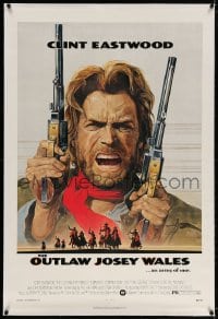 4h315 OUTLAW JOSEY WALES linen NSS style 1sh 1976 Clint Eastwood is an army of one, Anderson art!