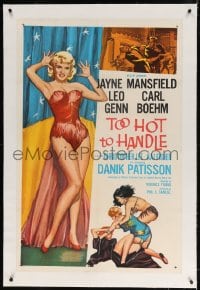 4h321 PLAYGIRL AFTER DARK linen int'l 1sh 1962 Too Hot to Handle, art of sexy Jayne Mansfield!