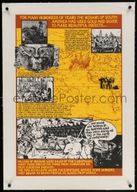 4h154 FOR MANY HUNDREDS OF YEARS linen 20x30 special poster 1970s impact of Europe on South America!