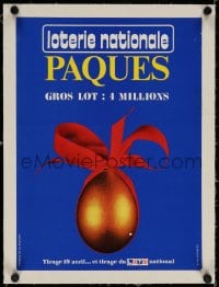 4h155 FRANCAISE DES JEUX linen 12x16 French special poster 1970s great image of golden egg!
