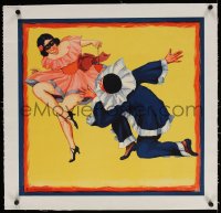 4h187 UNKNOWN GERMAN POSTER linen 21x22 German special poster 1930s art of masked female dancer!