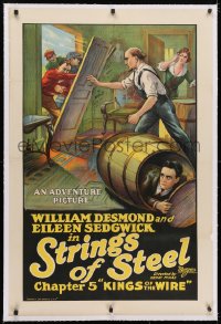 4h357 STRINGS OF STEEL linen chapter 5 1sh 1926 William Desmond, Kings of the Wire, ultra rare!