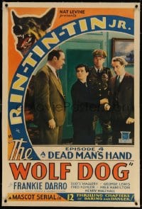 4h393 WOLF DOG linen chapter 4 1sh 1933 German Shepherd hero Mascot serial, cool border art!