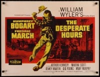 4j059 DESPERATE HOURS running style A 1/2sh 1955 Humphrey Bogart, Fredric March, William Wyler