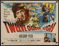 4j083 TWELVE O'CLOCK HIGH 1/2sh 1950 cool image of smoking World War II pilot Gregory Peck!