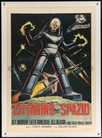4j151 THIS ISLAND EARTH linen Italian 1p R1964 different DeAmicis art of Jeff Morrow in space suit!