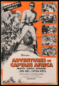 4j254 ADVENTURES OF CAPTAIN AFRICA pressbook 1955 Glenn Cravath art of the Mighty Jungle Avenger!