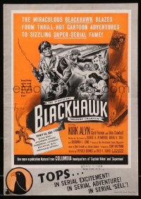 4j262 BLACKHAWK pressbook 1952 Columbia serial, Glenn Cravath art of DC Comics hero, ultra rare!