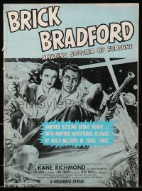 4j303 BRICK BRADFORD pressbook 1947 art of Kane Richmond, serial, Amazing Soldier of Fortune!