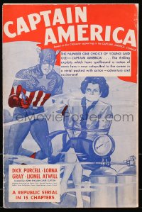 4j267 CAPTAIN AMERICA pressbook 1944 cool images of Marvel Comics superhero, ultra rare!