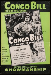 4j270 CONGO BILL pressbook R1957 Don McGuire as King of the Jungle, sexy Cleo Moore, serial!