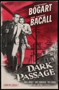 4j246 DARK PASSAGE pressbook 1947 many great images of Humphrey Bogart & sexy Lauren Bacall!