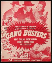 4j277 GANG BUSTERS pressbook 1942 Kent Taylor serial, radio's greatest action show, ultra rare!