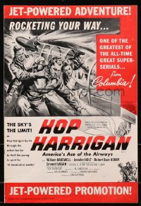4j282 HOP HARRIGAN pressbook R1957 Columbia fighter pilot serial, cool artwork, ultra rare!