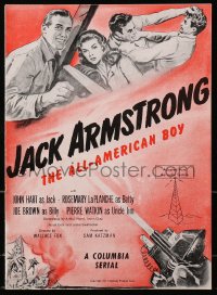 4j307 JACK ARMSTRONG pressbook 1947 Cravath art of Hart, All-American Boy, w/ herald, ultra rare!