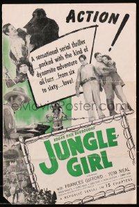 4j284 JUNGLE GIRL pressbook R1947 Frances Gifford, Edgar Rice Burroughs, serial, ultra rare!