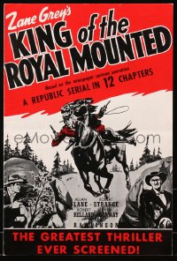 4j285 KING OF THE ROYAL MOUNTED re-creation pressbook 1970s Republic Canadian Mountie serial!