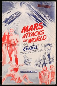 4j289 MARS ATTACKS THE WORLD pressbook R1950 feature version of Flash Gordon's Trip to Mars!
